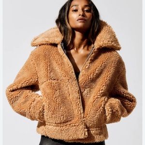 Carbon38 zip up teddy jacket